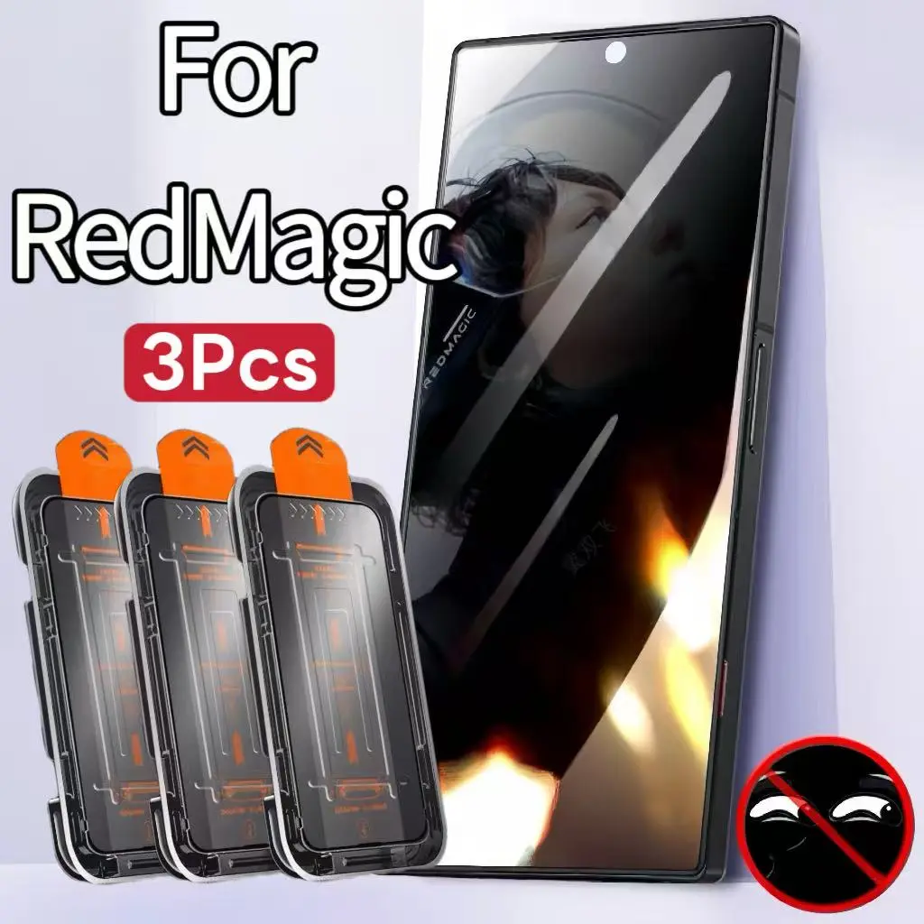 3-Pack Privacy Screen Protector for Zte Nubia RedMagic  8 8S 9 9S 10 10S 11 Pro +Series Smartphone, Ultra-Clear Anti-Glare Tempered Film, Easy Installation, Scratch-Resistant, Protective