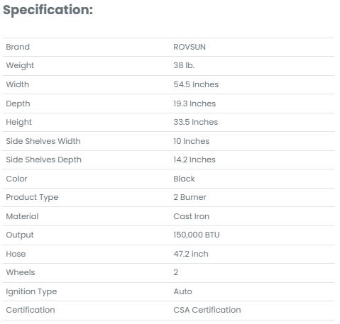 [TOP RATED - FLASH SALE] ROVSUN 2-Burner 150000 BTU Camping Propane Stove with Wheels & Side Shelves