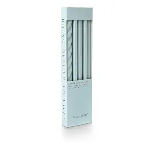 Dusty Blue Illume Calm Taper Candles - 3-Pack Minimalist Decorative Table Set for Home Accents, Calm Candles