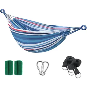 Hammock with Straps Kit for Hanging Tree Sturdy 440lbs Capacity for Camping Outside Garden Outdoor Indoor Patio Backyard Comfortable leisure Fabric Hammock