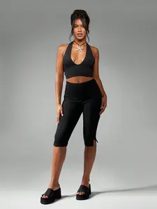 MISSGUIDED High-Waisted Athletic Training Pants Split Detail