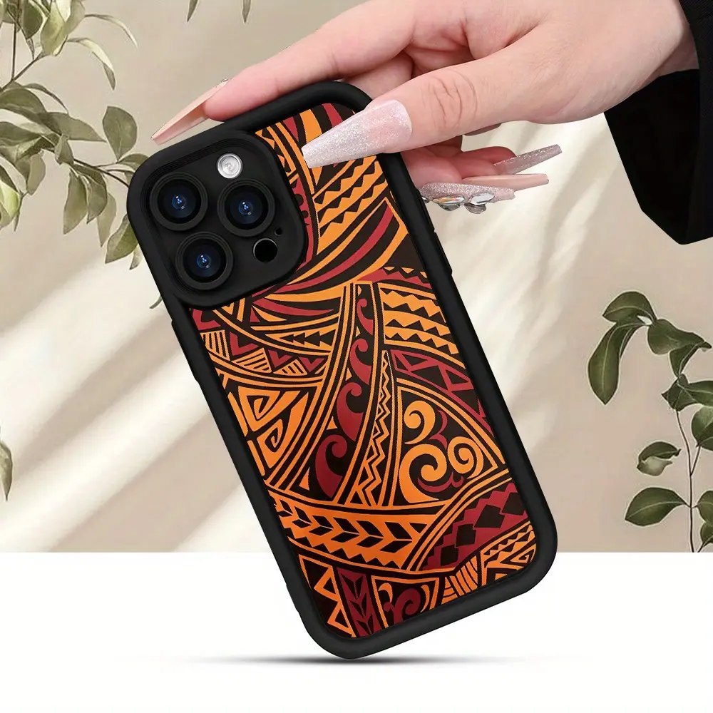 Phone case: Creative Fashion Polynesian Style Shockproof Matte Phone Case, Suitable for iPhone 17 E Air Pro ProMax iPhone16 15 14 Plus 13 12 Mini 11 X XS XR- Perfect Gift or Surprise for Birthday, Father's Day, Mother's