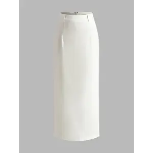 Elegant Slit Back Maxi Skirt Without Belt