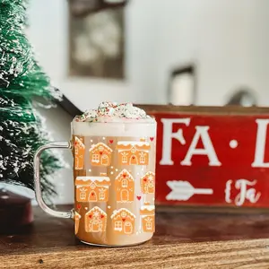 Christmas Gift - Gingerbread House Mug for Hot Drinks - Drinkware, Tumbler Coffee Cup