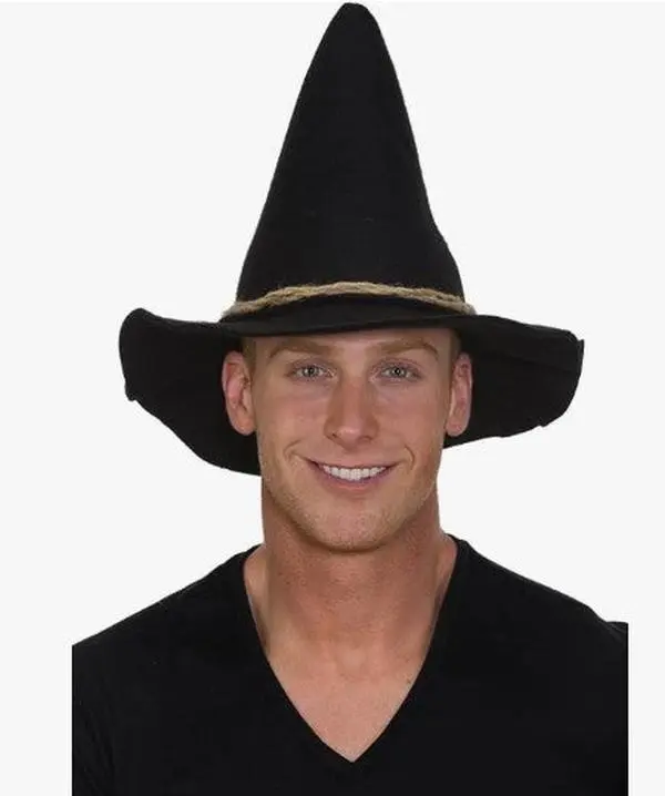 Scarecrow Hat - Brown or Black - Rope Trim - Costume Accessory - One Size