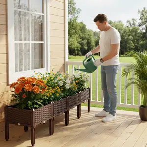 Large Raised Garden Bed For Patio Balcony Vegetables Easy Assembly Durable home essentials