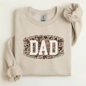 Camo Dad Sweatshirt, Funny Camouflage Graphic Crewneck, Father’s Day Gift for Fathers, Cool Streetwear Style, Trendy Apparel for Men