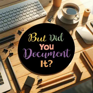 Colorful Document It Round Mouse Pad Creative Small Desk Mat with Non-Slip Rubber Base for Office and Home Mouse Mat for Computer Laptop Gift for Friends Size7.8*7.8inch