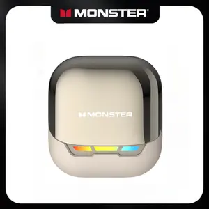 Monster XT05 Bluetooth Headphones. Supports 135 languages, Bluetooth 5.4 chip, HD calls, dual gaming/music modes, RGB lighting effects, long battery life, PUBG compatible, IPX5 waterproof, suitable for gaming and sports. Wireless Earbuds