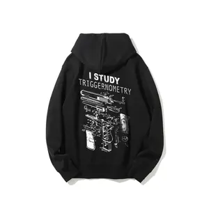 I Study Triggernometry Hoodie Mechanical Diagram Graphic Print Black Sweatshirt