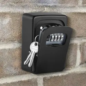 Ultra-Secure Flip Top Key Safe Box, Lock Box, Wall Mounted Metal and Plastic Key Storage, Combination Access, for Home, Hotel, Emergency, Travel, Renovation