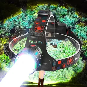 Rechargeable Headlamp, High Power LED Zoomable Headlight, 4 Modes Flashlight Outdoor Waterproof Long-lasting Lighting Headlamp for Adventure, Fishing, Work, Camping