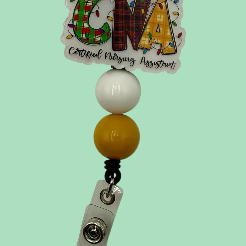 CHRISTMAS Acrylic Flatback Retractable Badge Reel with Alligator Clasp for Nurses Teachers & Dental Assistants Fun & Practical Seasonal Design Hot Cocoa and Christmas Movies