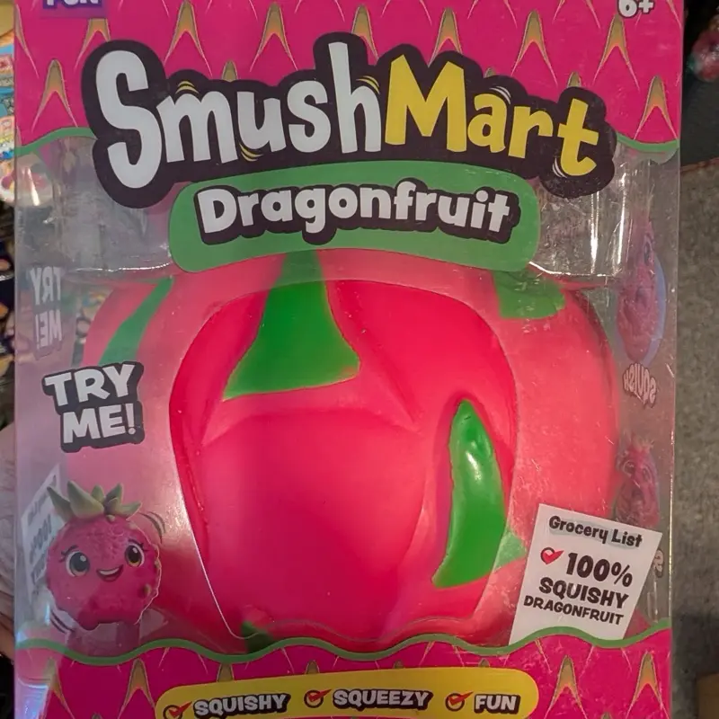 Smushmart Jumbo Dragonfruit Super Squeeze Toy, Oddly Satisfying Classic Novelty Fidget Item for Anxiety, Squishies Stress Relief Toys