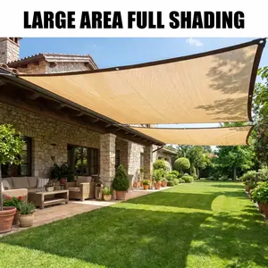 UV-Resistant Woven Plastic Mesh Sunshade Netting with Grommets, 9.8x19.6 FT, 70-90% Sun Blocking Breathable Canopy for Backyards, Gardens, UV Prevention, Stay Cool and Comfortable | Garden Tool Accessory