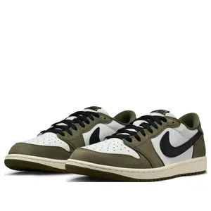 Jordan 1 Retro Low Medium Olive Summit White Sail Black Men's HQ6998-200 & GS HQ6999-200 New