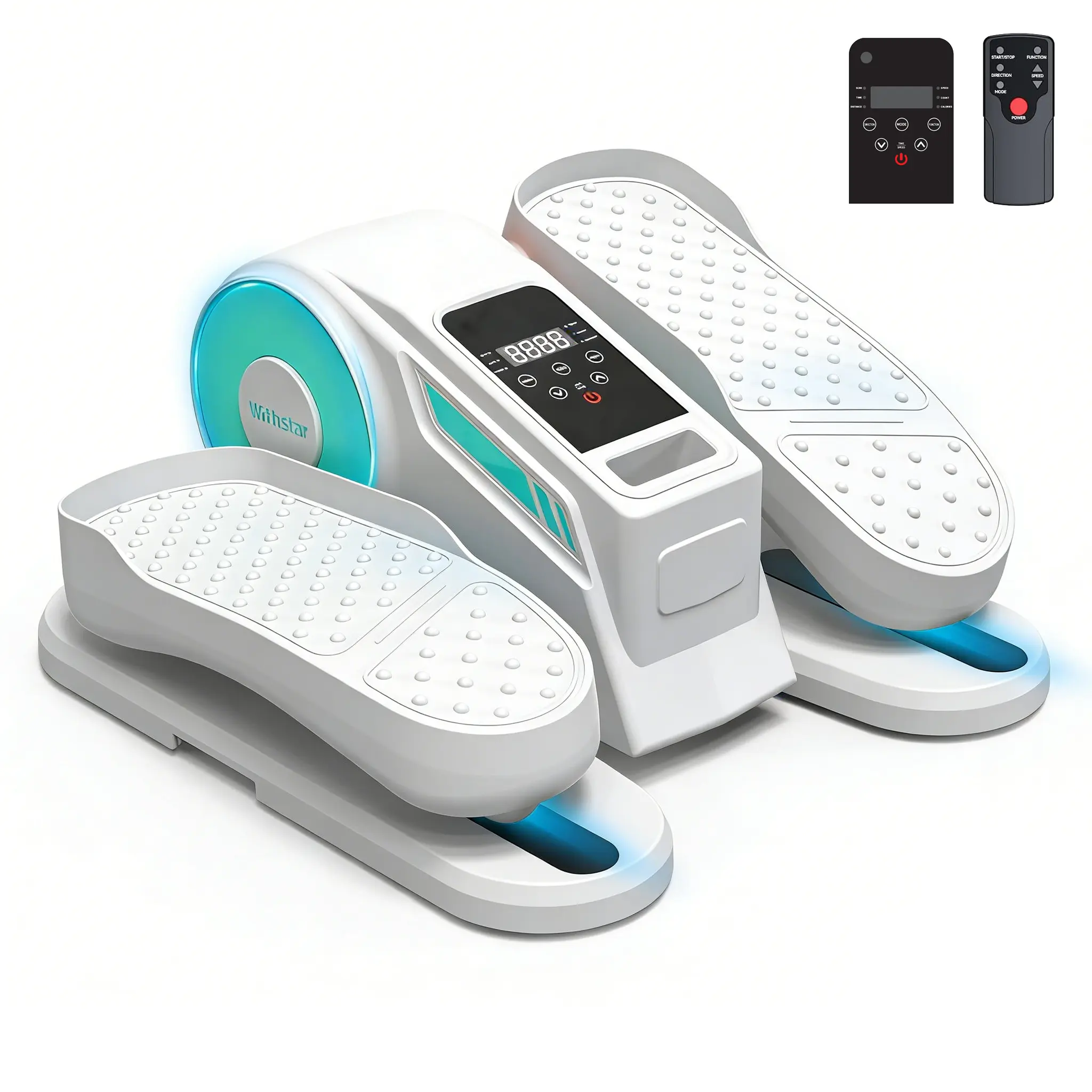 WithStar Under Desk Elliptical Machine, Electric Elliptical Leg Exerciser for Seniors with 12 Adjustable, Portable Quiet Elliptical Exercise Machine, Seated Pedal Exerciser with Remote Control