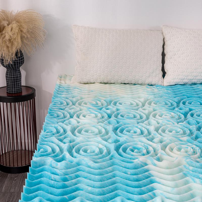 EGOHOME 5-Zone Memory Foam Mattress Topper,  Cooling Gel Infusion,  Enhance Your Sleep Quality, CertiPUR-US Certified Ergonomic Breathability Comfort Airflow Experience