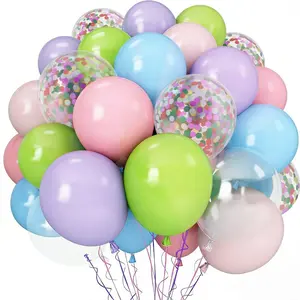 36 piece set of summer sunshine party balloons, including multi-color latex balloons and transparent balloons. Suitable for summer parties, spring picnics, bridal showers, and children's activity decorations