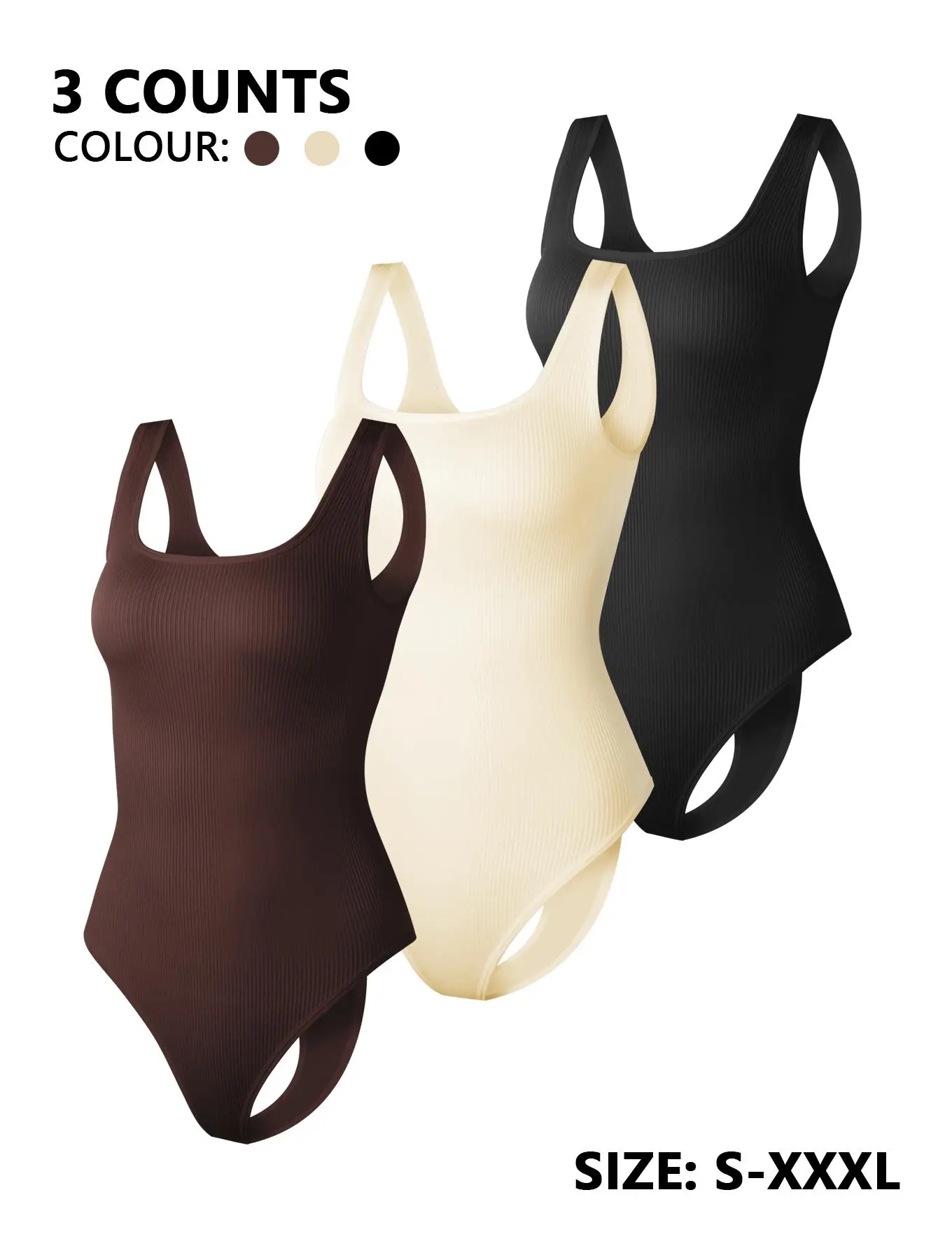 Women's Seamless Solid-Color High-Compression Figure Flattering Fit Shapewear Bodysuit, Firm Tummy Control and Butt-Lifting Body-Shaping Underwear for Daily Wear