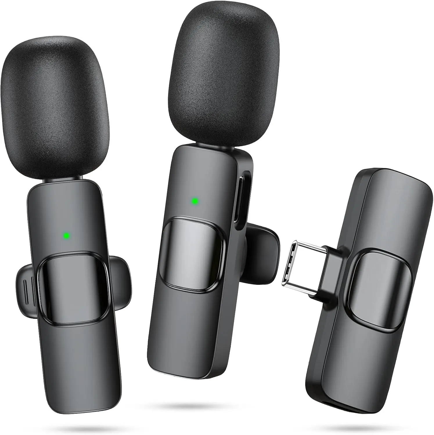 Wireless Mini Microphone for iPhone 7-14 iPad 2/1 Pack Plug-Play Lavalier Clip-on Mic for Recording Live Streaming Podcast Facebook YouTube Vlog 6H Battery 65ft Transmission