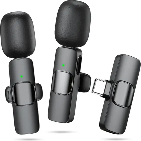 Wireless Mini Microphone for iPhone 15-17 iPad Pack Plug-Play Lavalier Clip-on Mic for Recording Live Streaming Podcast Facebook YouTube Vlog 6H Battery 65ft Transmission