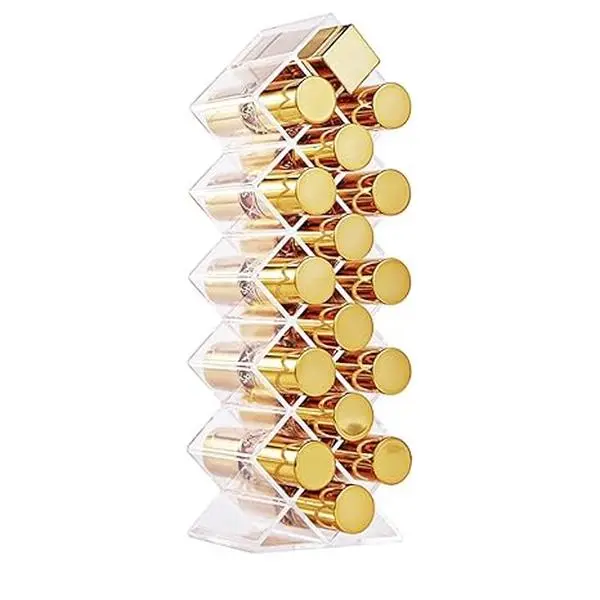 1 Pack Lipstick Holder Organizer Clear Lip Gloss Storage Stand Perfect for Lipgloss Organizers Makeup Vanity Display