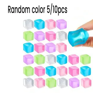 5/10 Pack Ice Cube Squeeze Toys, Soft Stress Relief Fidgets, Halloween Christmas Gifts, Jelly Candy Heart Squeezers, Color Changing