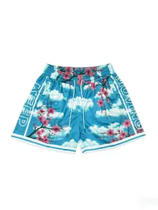 "Keep Moving" mesh shorts Graphic Print Loose Gym
