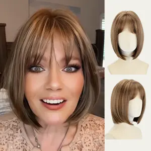 Wigyy Straight Highlighted Elegant Wig for Daily Use