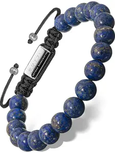 RTZN Men’s Blue Lapis Lazuli Beaded Bracelet - Bali