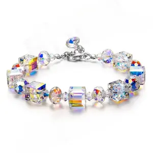 Bracelet, for daughter or granddaughter, in square rhombus beads, perfect for Halloween, Christmas parties or anniversary gifts