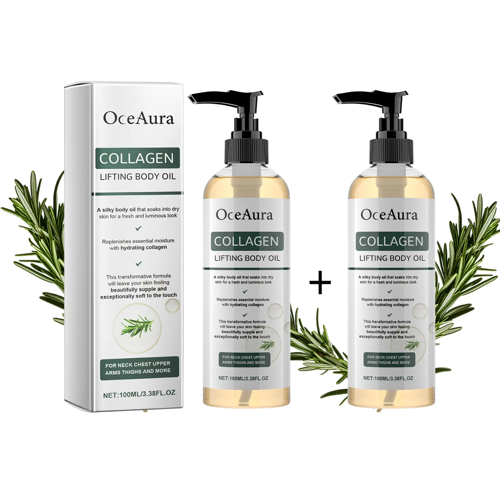 Buy 1 Get 1 Free Collagen Lifting Body Oil, Hydrating Moisturizing Firming Oil, 2-Count Set of Lightweight Non-Greasy After-Shower Body Oil for Neck, Chest, Arms and Thighs, Unisex, Body Oil Moisture #GLOBAL PICKS feminine