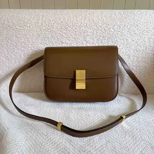 Pre-owned Celine leather Shoulder Bags Smooth Calfskin Medium Classic Box Flap Bag xiaotang20260308164