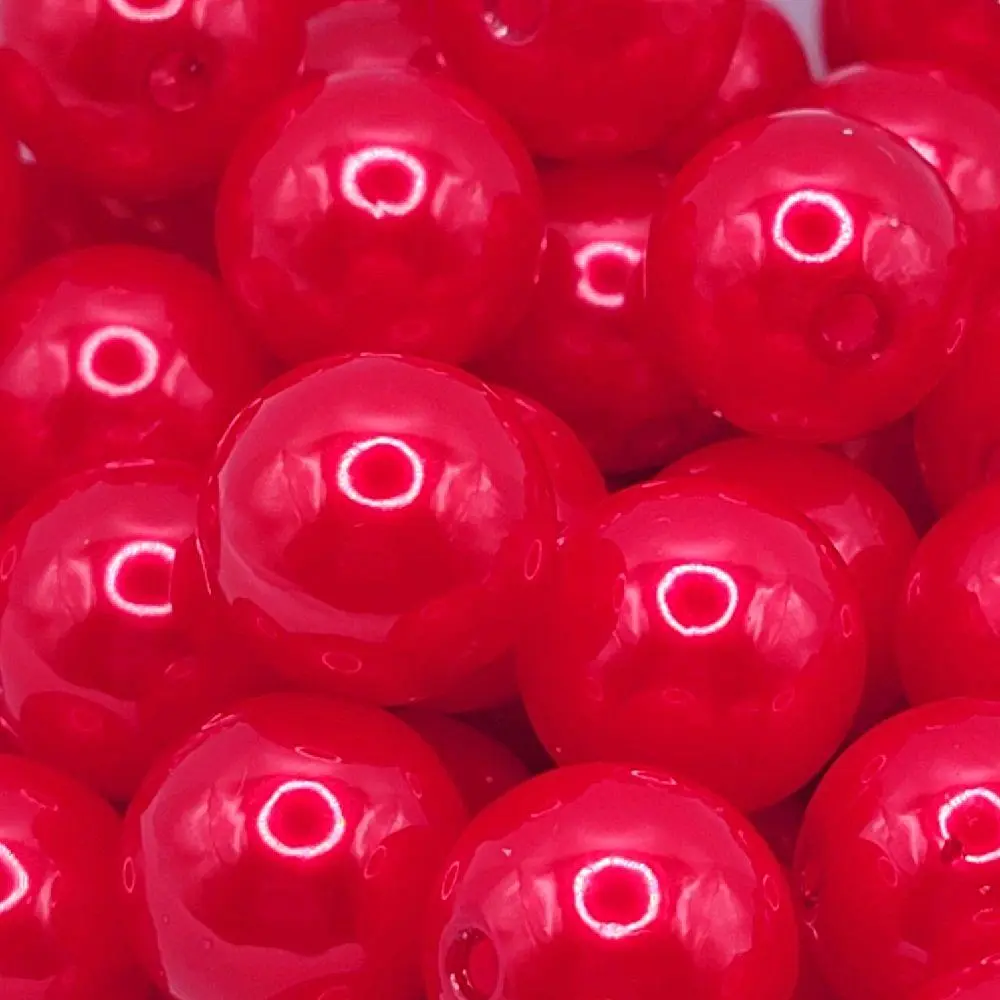 16mm Red Acrylic Imitation Pearl Beads, 10 Pieces, Beads for Pen, DIY Beading & Jewelry Making Supplies, Bead For Pen, Acrylic Beads