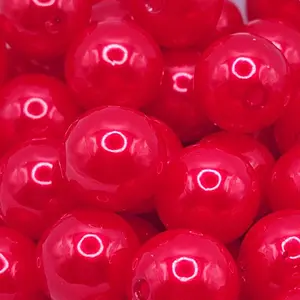 16mm Red Acrylic Imitation Pearl Beads, 10 Pieces, Beads for Pen, DIY Beading & Jewelry Making Supplies, Bead For Pen, Acrylic Beads
