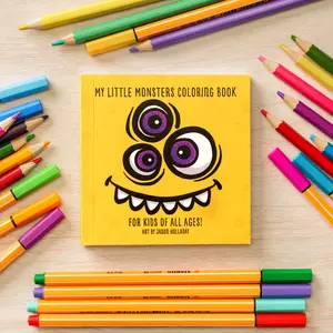 My Little Monsters Coloring Book 3, Compact 4"x4" Pocket-Sized Children's Book, 50 Quirky Monsters for Creative Artistic Adventures, Childrens Book