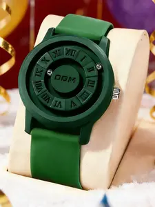 Men's Quartz Watch Set, Silicone Strap, Waterproof Magnetic Levitation Sport Style, Buckle Closure, Perfect Gift for Holidays