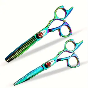 1pcs 5.5 Inch High Screw Hairdressing Salon Special Scissors Thinning Scissors Cutting Teeth Scissors A Variety Of Colors Are Available Haircare Heatless