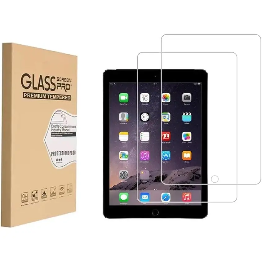 Design for  9.7" iPad 6th / 5th / iPad Air 2 / iPad Air 1 Tempered Glass Screen Protector, Anti Scratch, Bubble Free,High Definition(2 Pack)