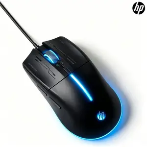 Hp Wired Silent Gaming Mouse, RGB Backlight, 3200 Dpi, 4-Mode Switch, Precise Clicks, 3D Scroll Wheel, Self-Smooth Design, No Pad Needed, Gaming Pc Accessories