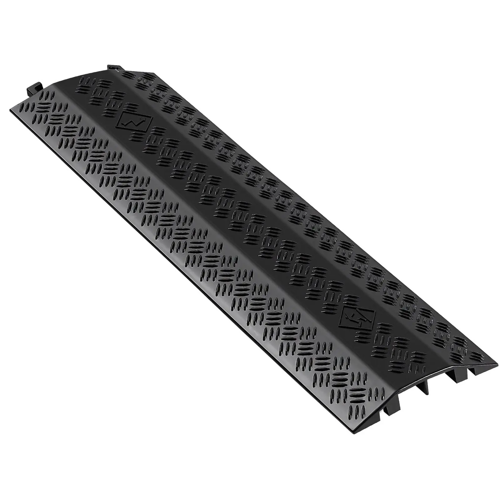VEVOR Heavy Duty Polypropylene Drop Over Cord Ramp, 17,500 lbs/Axle Load Capacity, Slip Resistant Floor Cable Hose Protector, for High Walking Traffic Areas, 1 Pack