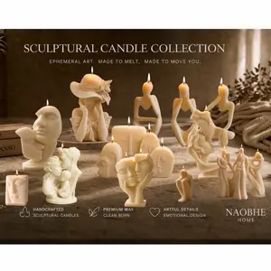 Sculptural Face Figure Candles Collection | Minimalist Art Wax Decor