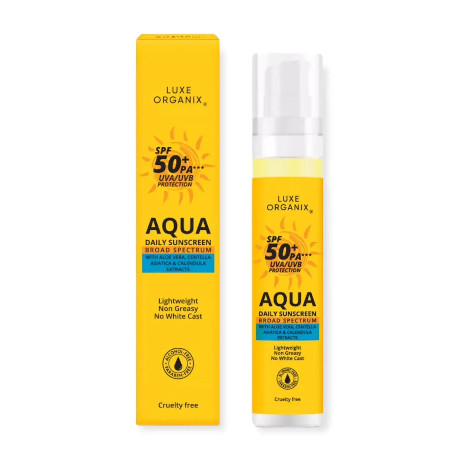 LUXE ORGANIX Aqua Daily Sunscreen SPF50+ PA*** UVA/UVB Protection 50ml