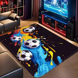 Football Fan Exclusive Colorful Ink Theme Rug, Gaming Room/living Room Trendy Decor Mat, Soft Comfortable Anti-Slip Carpet, 0.8cm Thickness
