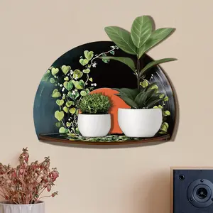1pc Wooden Vinyl Record Wall Decor, Heart Leaf Ivy Floral Album Posters Wall Storage Shelf, Aesthetic Boho Records Wall Decor for Bedroom Living Room, Plant Lover Gift, Vintage Record Decor Home Decoration