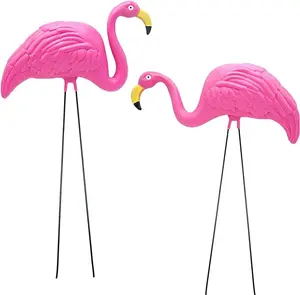Pink Flamingos Yard Decorations Large 23" [Set of 2] Outdoor Garden Flamingo Statue Ornament Lawn Decor