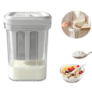 Greek Yogurt Filter with Mesh Bag, BPA-Free PP Material, Ideal for Separating Whey, Making Kefir, Tofu, Cheese, 1300/2000ML Capacity