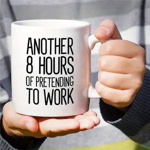 1pc Ceramic Coffee Mug, Humorous Office Job Theme, Sarcasm & Motivation, 11oz, with Ideal Birthday Gift for Colleague or Friend