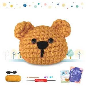 1pc little bear,Perfect for Beginners, Includes Step-by-Step Video Tutorial,Cute Woven Craft and Gift-Giving Essentials(Accessories In Random Color）